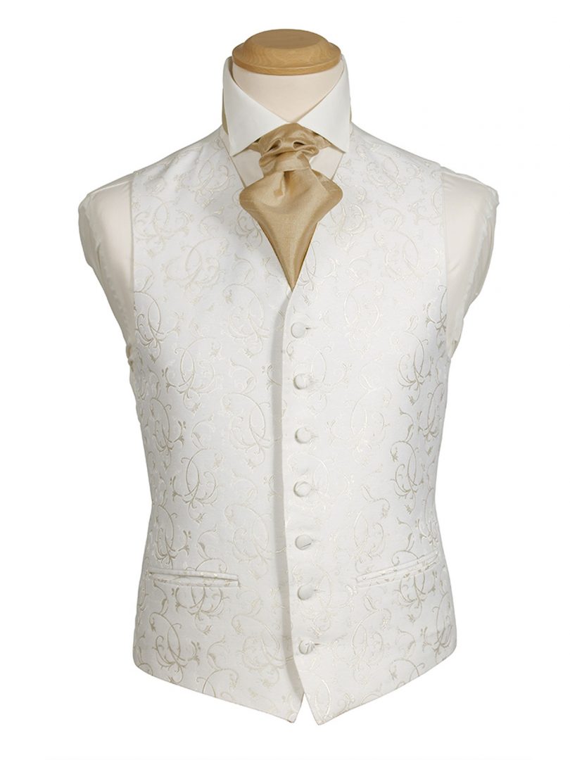 Bradwell Ivory 66 Waistcoat Available to Hire from - Pure Suit Hire